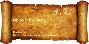 Appel Kálmán névjegykártya
