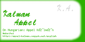 kalman appel business card